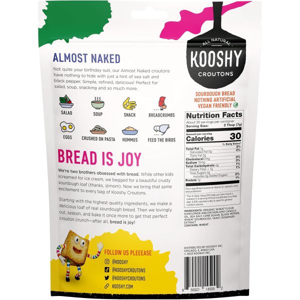 Kooshy Croutons Non-GMO, Almost Naked - 5 oz