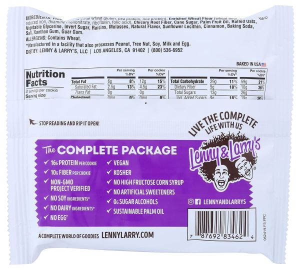 Lenny & Larry's The Complete Cookie, Oatmeal Raisin - 4 oz