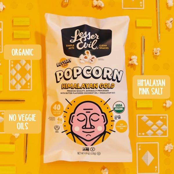 LesserEvil Buddha Bowl Organic Popcorn, Himalayan Gold - 4.6 oz