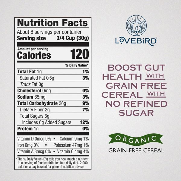 Lovebird Cereal Organic Grain Free Cacao - 7 oz