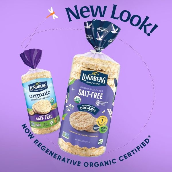 Lundberg Brown Rice Cakes Organic Whole Grain, Lightly Salted, Gluten Free - 8.5 oz