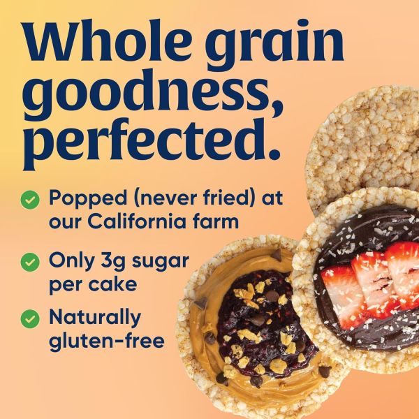 Lundberg Brown Rice Cakes Organic Whole Grain, Sweet & Spiced Cinnamon Toast - 9.5 oz