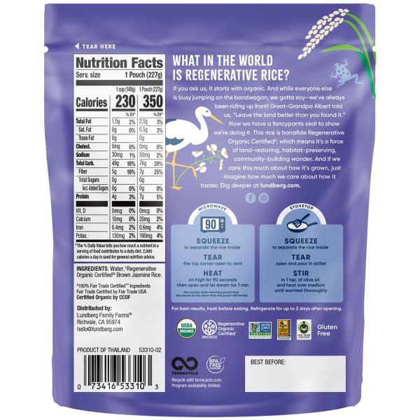 Lundberg Organic Brown Jasmine Rice - 8 oz