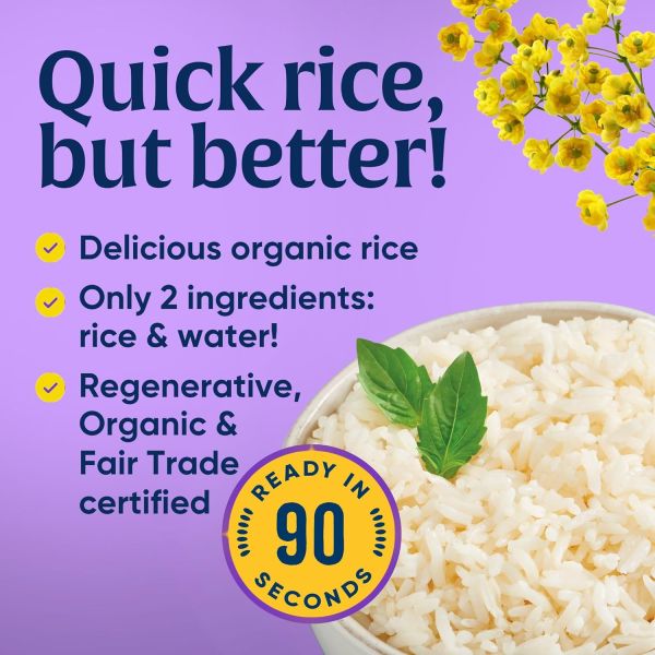 Lundberg Organic White Jasmine Rice, Fully Cooked & Ready to Heat