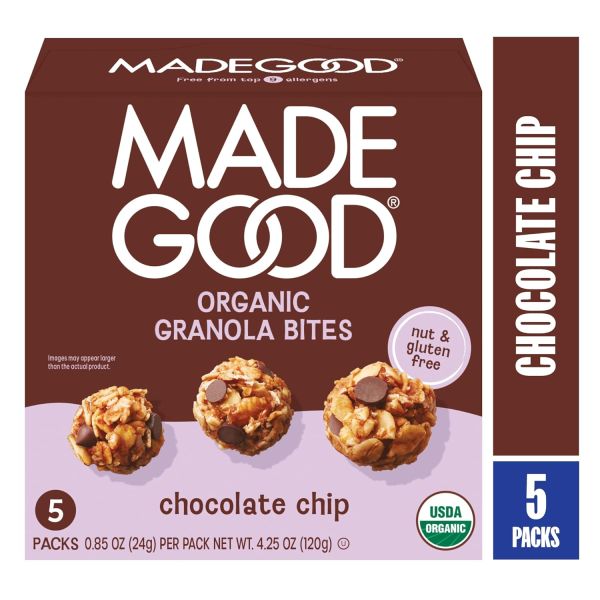 MadeGood Organic Gluten Free Granola Bites, Chocolate Chip