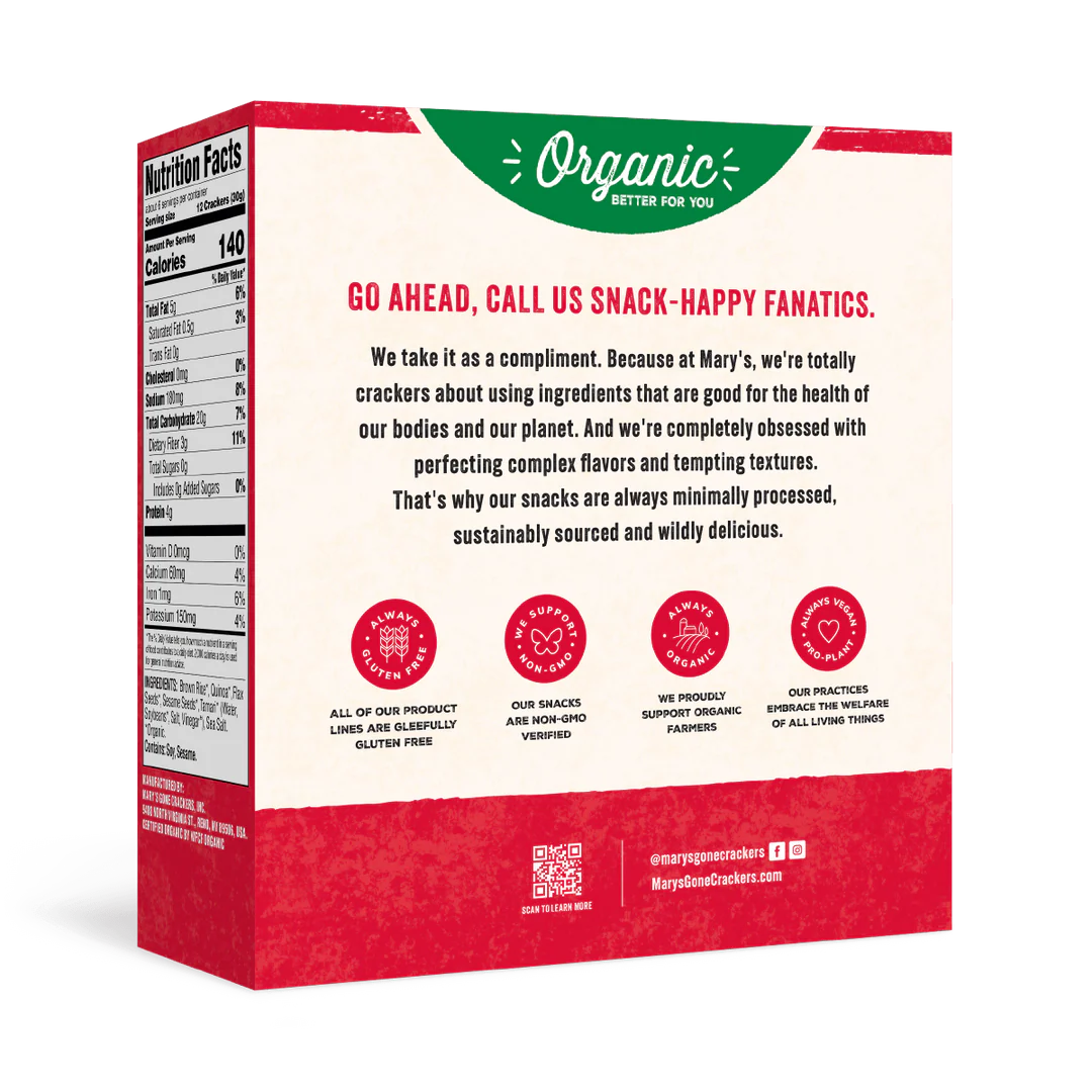 Mary's Gone Crackers Crackers Sprouted Original Organic