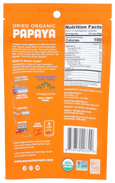 Mavuno Harvest Organic Papaya - 2 oz