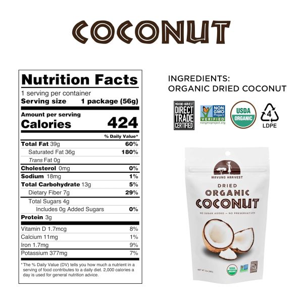 Mavuno Harvest Coconut Chips Dried Fruit Snack