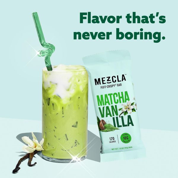 Mezcla Puff Crispy Protein Bar, Japanese Matcha Vanilla - 1.4 oz