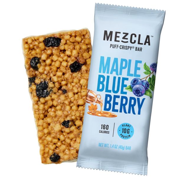 Mezcla Puff Crispy Protein Bar, Canadian Maple Blueberry - 1.4 oz