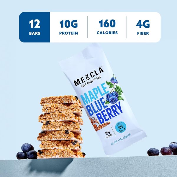 Mezcla Puff Crispy Protein Bar, Canadian Maple Blueberry - 1.4 oz