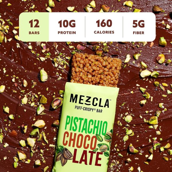 Mezcla Puff Crispy Protein Bar, Italian Pistachio Chocolate - 1.4 oz