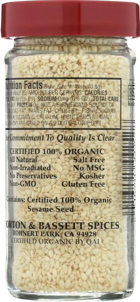 Morton & Bassett Organic Toasted Sesame Seed - 1.9 oz