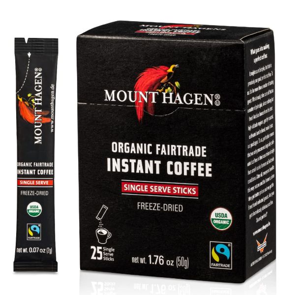 Mount Hagen Organic Fairtrade Instant Coffee Single Serve Sticks