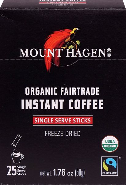 Mount Hagen Organic Fairtrade Instant Coffee Single Serve Sticks