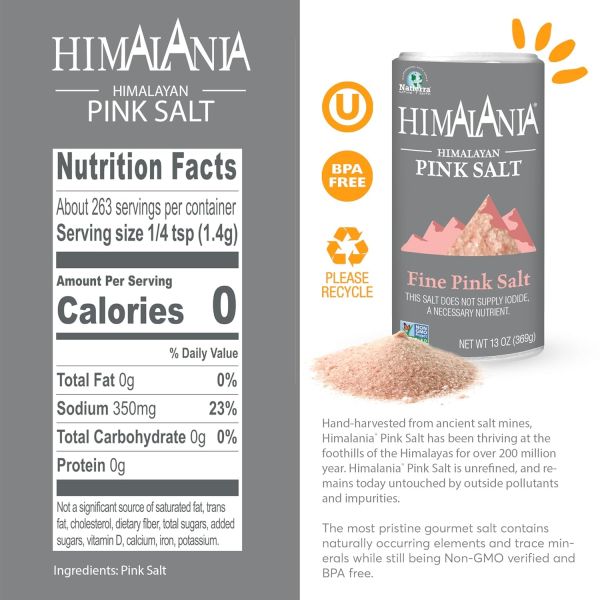 Natierra Himalania Fine Pink Himalayan Salt - 6 oz