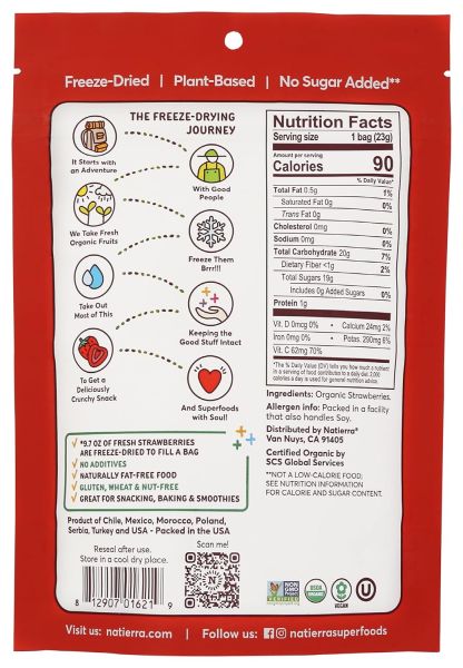 Natierra Organic Freeze Dried Strawberries - 0.8 oz