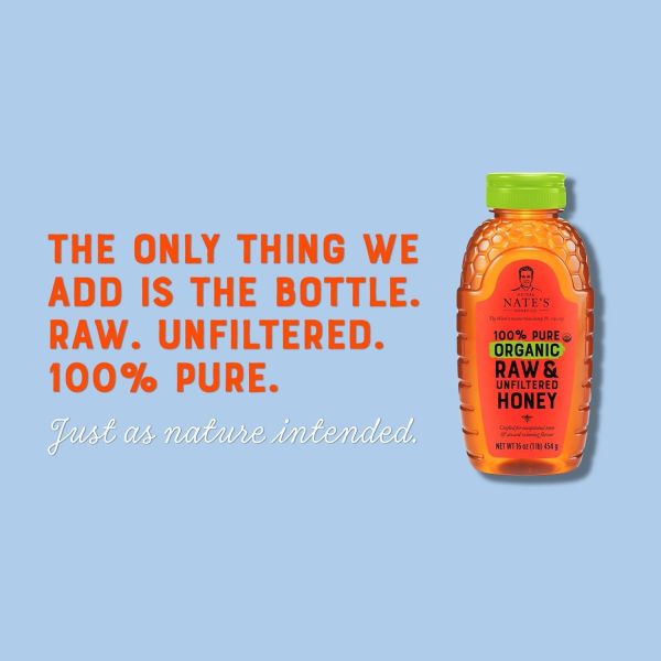 Nature Nate's 100% Pure Organic Raw & Unfiltered Honey - 16 oz