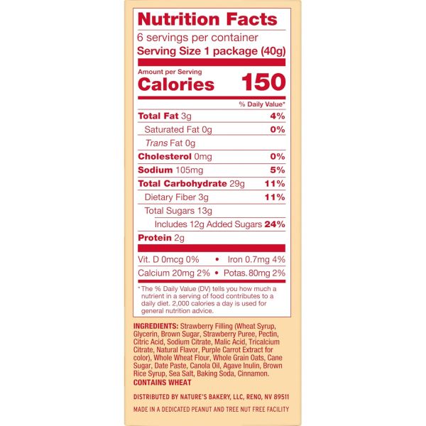 Nature's Bakery Oatmeal Crumble Strawberry Bar - 1.41 oz