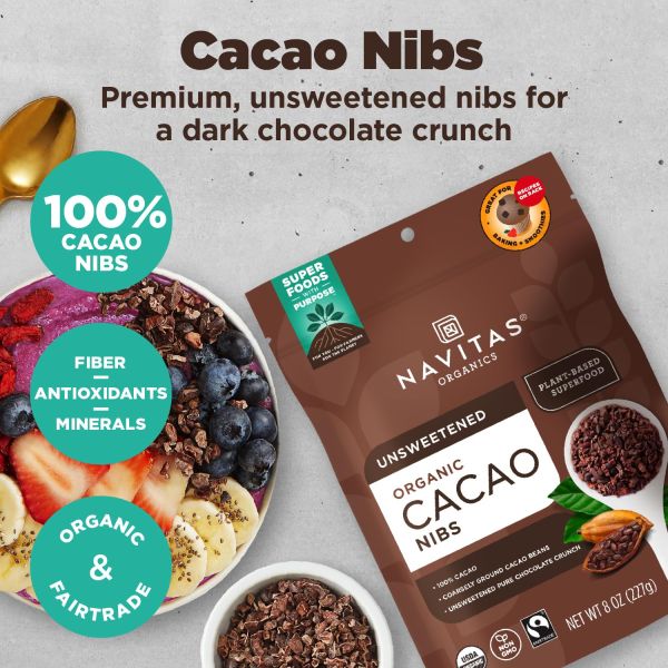 Navitas Organics Organic Unsweetened Cacao Nibs - 8 oz