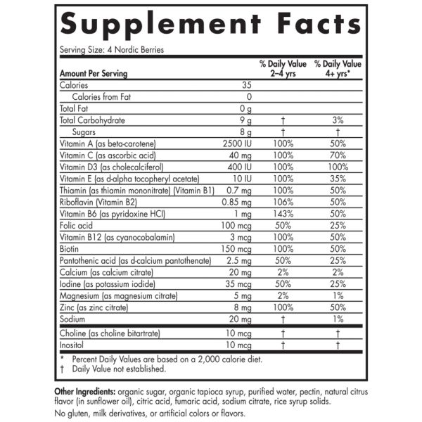 Nordic Naturals Nordic Berries Multivitamin Gummies for Adults & Kids Original - 120 Gummies