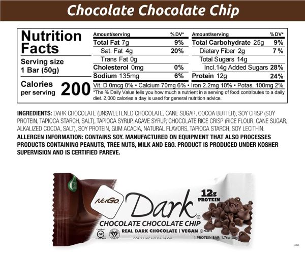 NuGo Dark Chocolate Chocolate Chip - 12 g