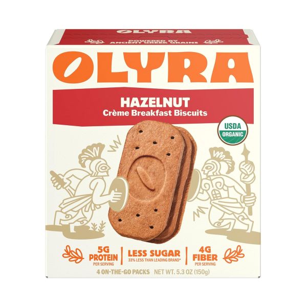 Olyra Organic Creme Breakfast Biscuits, Hazelnut