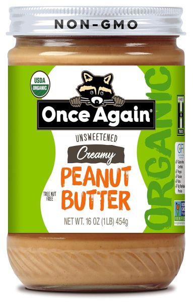 Once Again Organic Creamy Peanut Butter, Unsalted - 16 oz