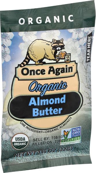 Once Again Organic Creamy Almond Butter, Non-GMO - 1.15 oz