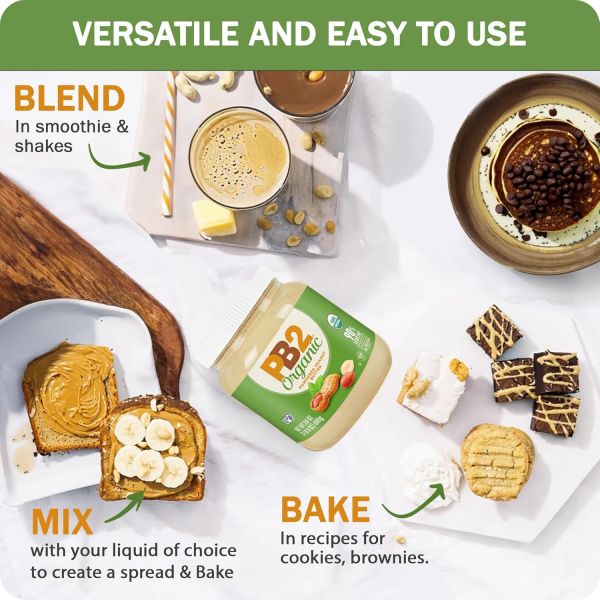 PB2 Organic Powdered Peanut Butter, Original - 6.5 oz