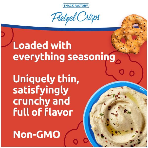 Snack Factory Everything Pretzel Crisps, Non-GMO - 7.2 oz