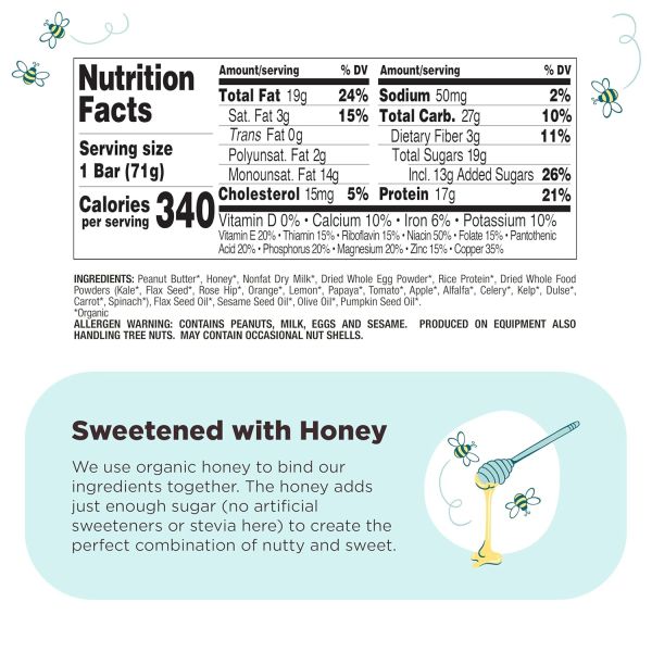 Perfect Bar Gluten-Free Peanut Butter Refrigerated Protein Bar, Organic - 2.5 oz