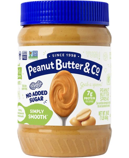 Peanut Butter & Co Simply Smooth, Vegan Gluten Free Peanut Butter - 16 oz