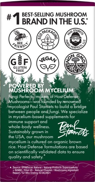 Host Defense Mushrooms Organic Turkey Tail Capsules - 120 Capsules