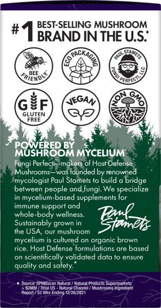 Host Defense Mushrooms Organic Lion's Mane Capsules - 120 Capsules