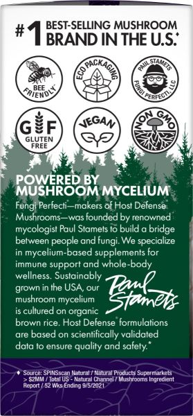 Host Defense Mushrooms Organic Lion's Mane Capsules - 60 Capsules