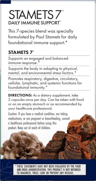 Host Defense Mushrooms Organic Stamets 7 Capsules - 120 Capsules