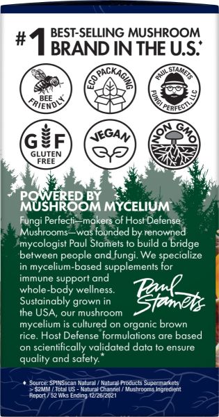 Host Defense Mushrooms Organic Stamets 7 Capsules - 120 Capsules