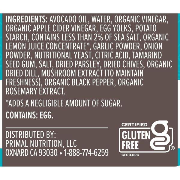 Primal Kitchen Ranch Dressing & Marinade with Avocado Oil - 8 fl oz