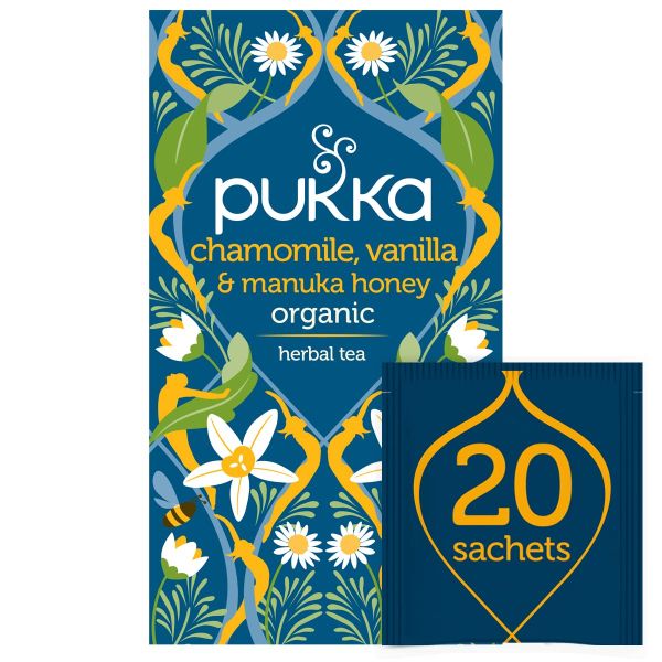 Pukka Organic Chamomile Vanilla & Manuka Honey Herbal Tea - 20 Sachets