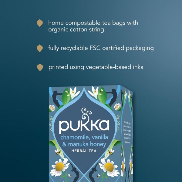 Pukka Organic Chamomile Vanilla & Manuka Honey Herbal Tea - 20 Sachets