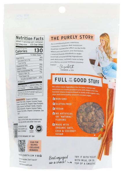 Purely Elizabeth Ancient Grain Granola, Pumpkin Cinnamon - 12 oz