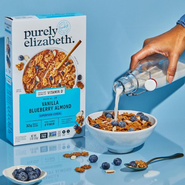 Purely Elizabeth Vegan Gluten Free Superfood Cereal, Vanilla Blueberry Almond
