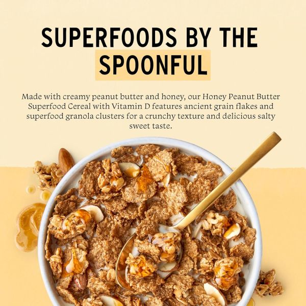 Purely Elizabeth Vegan Gluten Free Superfood Cereal, Honey Peanut Butter - 11 oz