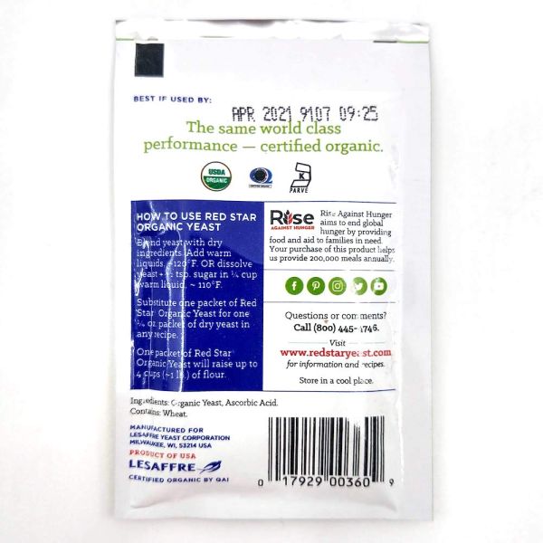 Lesaffre Red Star Organic Instant Yeast