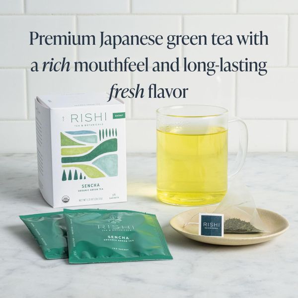 Rishi Tea Organic Sencha Green Tea - 15 Tea Bags