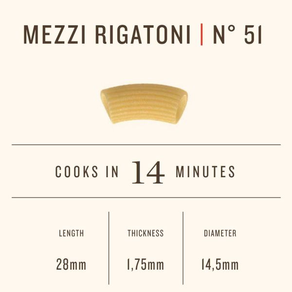 Rummo Mezzi Rigatoni No. 51 Pasta, Always Al Dente