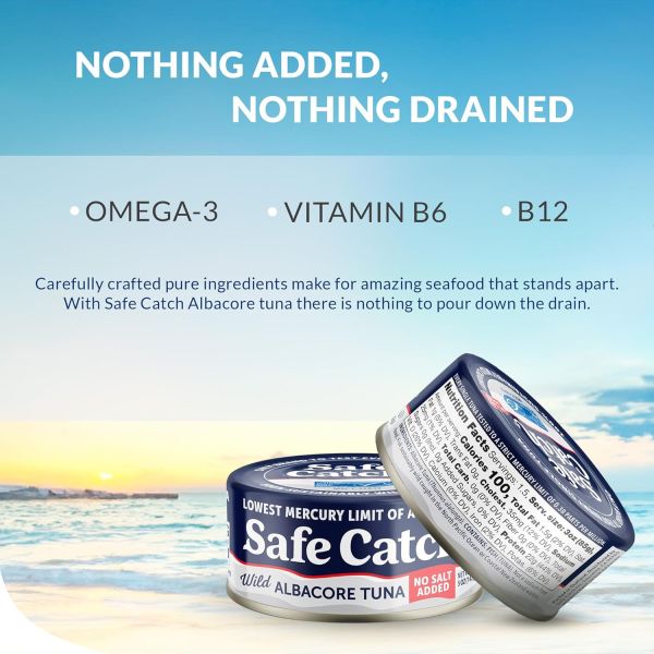 Safe Catch Wild Albacore Tuna, No Salt Added - 5 oz