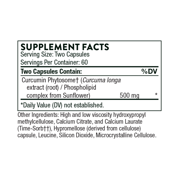 Thorne Curcumin Phytosome - Sustained Release - 500 mg - 120 Capsules