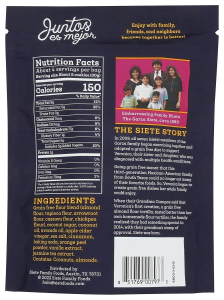 Siete Shortbread Cookies - 4.5 oz